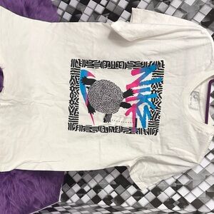Nike Kids White Tee with Pink and Blue Graphic